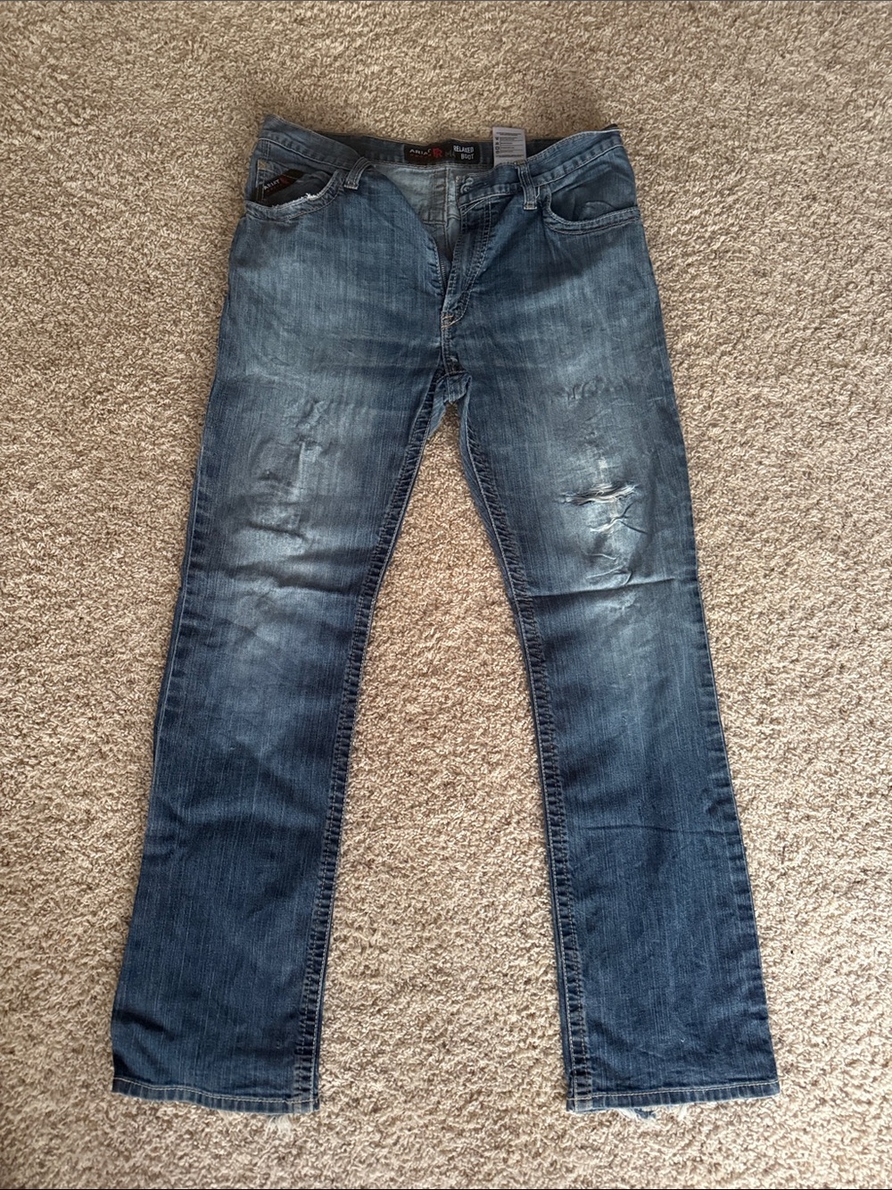 Ariat FR Men's Faded Blue Relaxed Boot Jeans